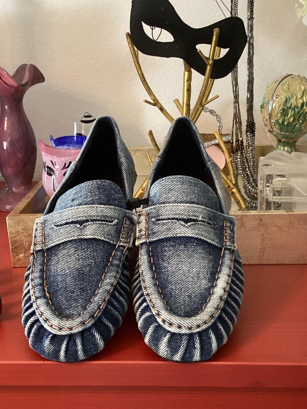 Zara Denim Effect Loafers NWT